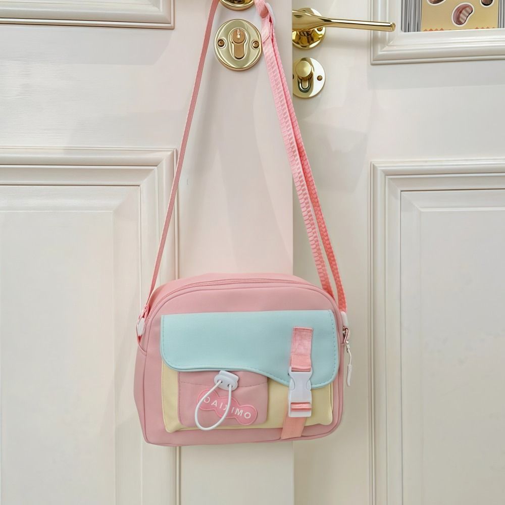 Túi đeo vai nữ CPINCP, Túi đeo chéo dung tích lớn màu sắc, Túi Tote vải Nylon mềm nhẹ dễ thương cho bé gái