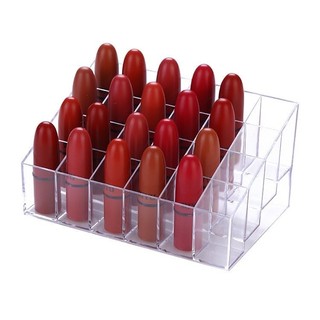 Khay nhựa Mica trong suốt 24 ô, đựng son môi để bàn tiện dụng