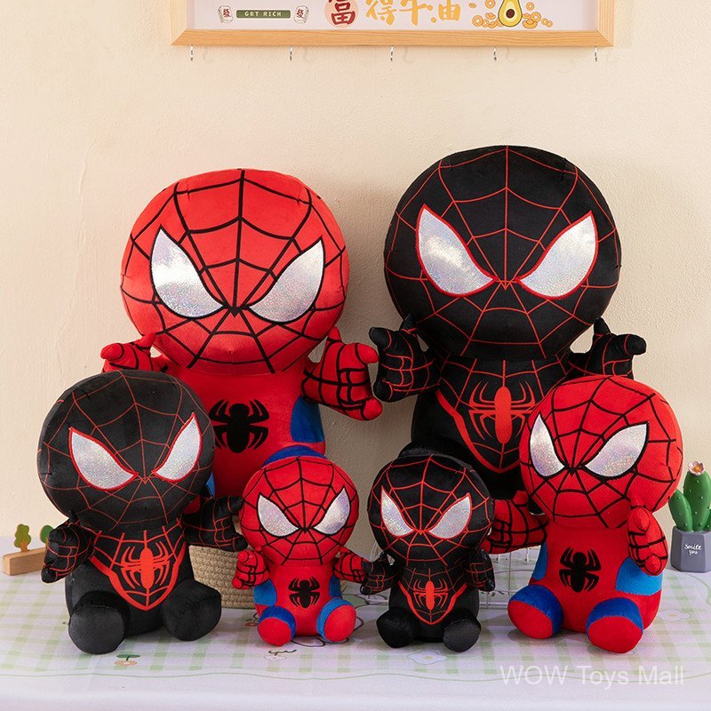 Hàng sẵn có Dark Spiderman Búp bê Anh hùng Đồ chơi sang trọng Gối ngủ Ragdoll Quà tặng sinh nhật cho trẻ em