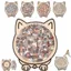 Câu đố ghép hình bằng gỗ cho mèo JVSUB, Màu Macaron với khung hình mèo hình mèo Morandi, Đồ trang trí xếp hình mèo 135 mảnh Cắt miếng cho mèo