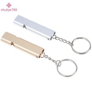 < zhuliye789 > Còi sinh tồn khẩn cấp bằng nhôm hợp kim Công cụ đi bộ đường dài cắm trại ngoài trời W / Móc khóa
