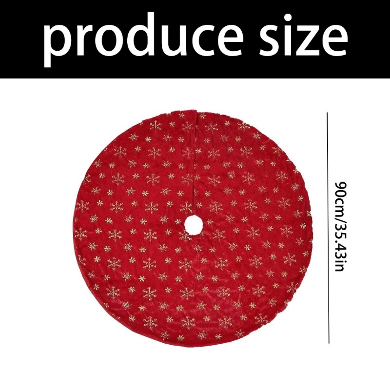 SHI Nhung Vải Cây Giáng Sinh Váy Bông Tuyết In 90cm 35Inch Máy Có Thể Giặt Cho Gia Đình Ngày Lễ Trang Trí Lễ Hội