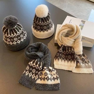 Bộ mũ khăn quàng cổ ASDFGER, Mũ chui đầu ấm áp Pompom, Máy giữ ấm cổ dệt kim chống gió cho trượt tuyết đi xe đạp ngoài trời