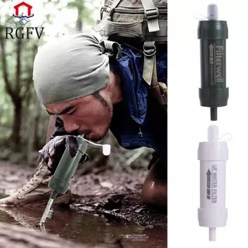 RGFV Bộ lọc nước RGFV và ống hút lọc mini - Máy lọc nước uống trực tiếp tiện dụng cho đi bộ đường dài