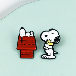 2 Cái / bộ Hoạt Hình Snoopy Thổ Cẩm Học Sinh Dễ Thương Schoolbag Trang Trí Pin Hợp Kim Huy Hiệu Trẻ Em Giáng Sinh