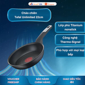 Chảo chiên Tefal Unlimited 22cm (G2550302) - Dùng mọi loại bếp - Bảo hành chính hãng 24 tháng