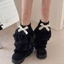 Treeling Ấm Lông Thú Giả Chân Gaiters Mùa Đông Nhiệt Lông Tầng Ruffle Chân Ấm Có