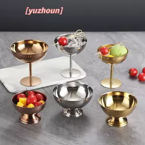 Thép không gỉ 304 Retro Cao Cấp Cốc Tráng Miệng Sang Trọng Hộp Đựng Kem Cốc Nhà Hàng Khách Sạn Cotail Glass Pudding Cup