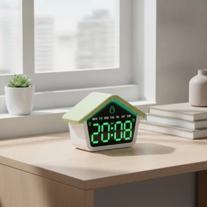 Đồng hồ báo thức nhà Mini Đồng hồ báo thức kỹ thuật số dễ đọc Đồng hồ bấm giờ Thẩm mỹ hiện đại cho trẻ em, bàn làm việc, phòng ngủ
