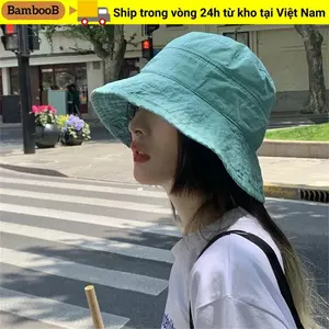 Mũ chống nắng BAMBOOB, Mũ chống nắng màu trơn Mũ ngư dân, Mũ che nắng Cotton thoáng khí thời trang dành cho nữ