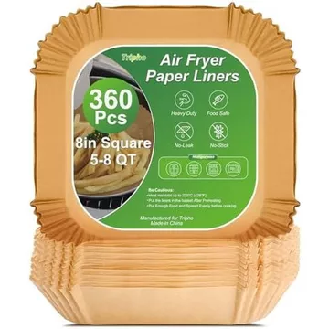 360 Chiếc 8 ” Vuông Không Rỉ Hạng Nặng Nồi Chiên Không Khí Lót Giấy Dùng Một Lần, Chống Dính &amp; Giấy lót giấy không rò rỉ cho giỏ đựng nồi chiên, các bộ phận nồi chiên sâu &amp; Phụ kiện