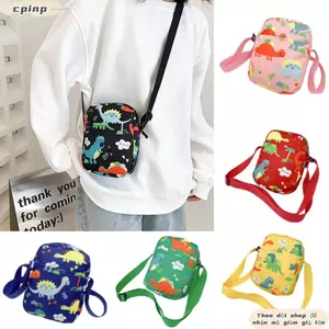 Túi đựng mỹ phẩm CPINCP, Túi đeo vai khủng long hoạt hình bằng vải Canvas, Gói thắt lưng thời trang dễ thương dành cho nam nữ