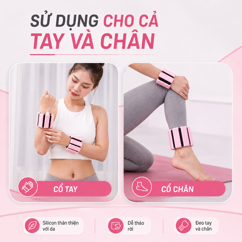 Tạ Đeo Tay Chân Lõi Thép Bọc Silicon Cao Cấp, Tháo Rời Điều Chỉnh Cân Nặng, Bột Sắt Mịn, Tạ Kháng Lực Tháo Rời Tập Gym