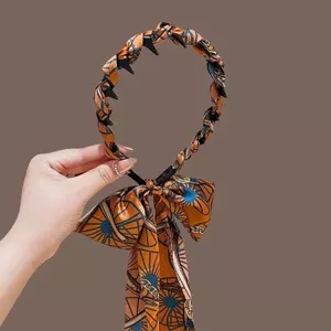 Hàng mới về❤❤❤ Phiên Bản Hàn Quốc Retro In Ruy Băng Kẹp Tóc 2025 Phong Cách Mới Ruy Băng Quấn Tóc Cô Gái Ngọt Ngào Tóc Lông Tơ Mũ Cao Cấp
