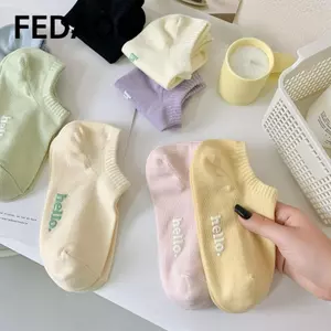 Tất Ngắn FEDAOG, Tất Kẹo Thoáng Khí Đường Phố Bông Tai Kẹp, Vớ Cotton Màu Trơn Ngọt Ngào