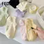 Tất Ngắn FEDAOG, Tất Kẹo Thoáng Khí Đường Phố Bông Tai Kẹp, Vớ Cotton Màu Trơn Ngọt Ngào