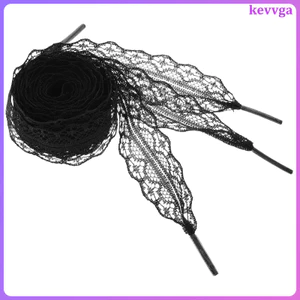 Dây Phẳng Đen Trắng Giày Cao Gót Dây Giày Thời Trang Fancy Ribbon Fat kevga