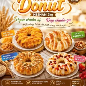 Bánh mì Donut Hesan - hàng mới mẫu mới ăn cực ngon ăn vặt ăn sáng (Ngọtonline)