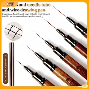 VFZ Gỗ Đàn Hương Cực Mịn Thiết Kế Móng Tay Dòng Bút Móng Tay Xây Dựng Tranh Bàn Chải Uv Gel Nối Dài Vẽ Khắc Bút Tự Làm Louislifecool