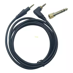 Dây thay thế tai nghe btsg 170 cm Cáp đen với 3 5 mm Khóa cuối bên uốn cong và bao gồm 6 35 mm tay áo cho Rou