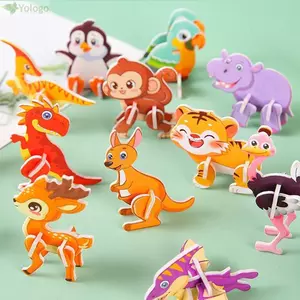 YOLOGO Bộ Xếp Hình 10 Chi Tiết, Gấu Trúc DIY Giấy, Đồ Chơi Giáo Dục Mini Hình Động Vật Ba Chiều Cho Bé