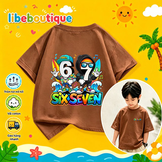 COD✅(HCM) Áo thun trẻ em cotton nguyên chất in số 67 biển không phai màu thoáng mát mùa hè nhiều màu