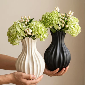 Bình gốm tối giản hiện đại Wabi Sabi Retro Trang trí cao cấp Phòng khách sắp xếp hoa Bàn ăn Tàu trang trí Bắc Âu