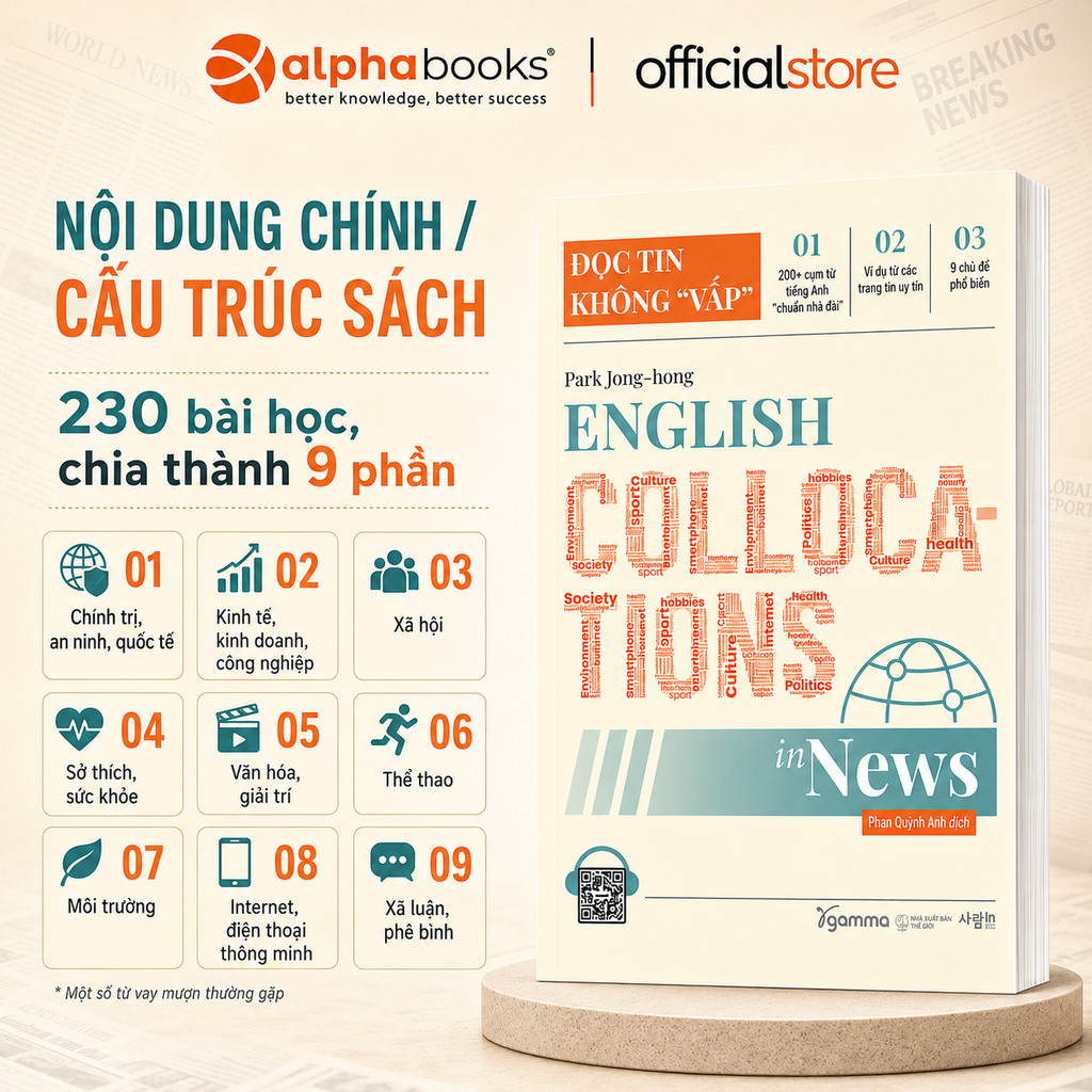 Sách - English Collocations In News - Đọc Tin Không "Vấp" (Gamma Books)