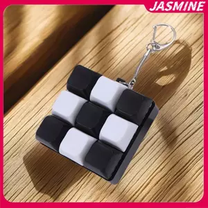 JASMINE Nút Keycap Fidget Móc Khóa 9 Phím Bàn Phím Đàn Áp Đồ Chơi DIY Bàn Phím Móc Khóa Đồ Chơi Dành Cho Người Lớn Quà Tặng Để Giảm Thời Gian JASMINE