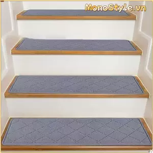 MONOSTYLE 1 bậc thang, Thảm chống trượt tự dính, Thảm cầu thang TPR có thể giặt hợp thời trang có thể tái sử dụng Thảm cầu thang sử dụng trong nhà