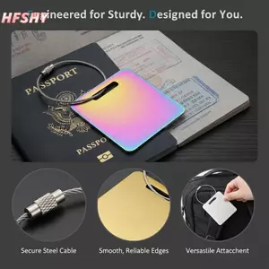 HFSHY Thẻ Thép Không Gỉ Móc Khóa Chịu Lực Chống Trầy Xước 1 Cái Có Dây Thép Vòng Cho Hành Lý Du Lịch Túi Tổ Chức VN
