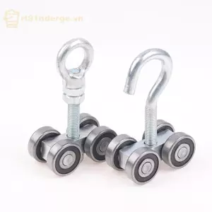 GE 1 Cái Công Nghiệp Hạng Nặng Cửa Trượt Treo Đường Sắt Mang Bánh Xe Sắt Ròng Rọc M12x80 Thép Ngói Con Lăn Bánh Xe Tải 400kg VN