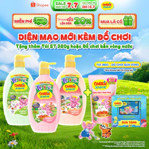 Chai Sữa Tắm Gội cho bé Carrie Junior Yoghurt hương trái cây 700g (Tặng mùi ngẫu nhiên)
