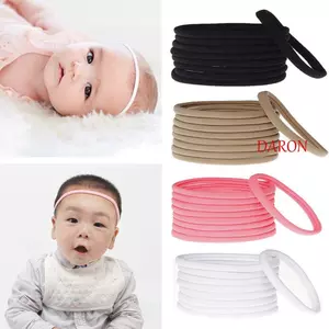 DARON Băng Đô Liền Mạch Spandex Co Giãn Co Giãn Cho Bé Gái Bé Trai 10 Cái / bộ Phụ Kiện Tóc