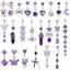 HFSHY Bụng Nút Nhẫn Phong Cách Hỗn Hợp Tím Zircon Dangle Thép Không Gỉ Thân Thiện Với Da Rốn Trang Sức Cho Người Yêu Xuyên VN