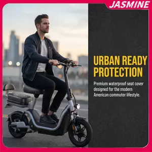 JASMINE Đệm ngồi xe đạp bằng da PU chống thấm nước thoải mái cho ô tô chạy điện và pin Chống trượt Công thái học JASMINE