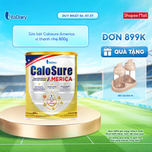 Sữa bột Calosure America vị thanh nhẹ giúp bảo vệ cơ xương khớp, tim mạch - Lon 800g