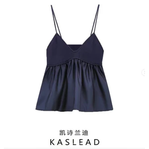 ÁO 2 DÂY DÁNG BABYDOLL MÀU NAVY 3079