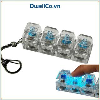DWELLCO Fidget Móc Khóa, 3 / 4 / 9 Phím Bàn Phím Ngón Tay Giảm Căng Thẳng, Thư Giãn Vượt Qua Thời Gian Keycap Nút Chìa Khóa Đồ Chơi Pinch Người Lớn