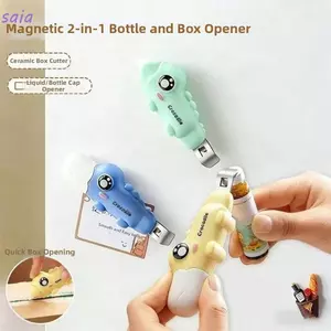 Dụng cụ mở nắp chai cá sấu 2 trong 1 SAIA, Dụng cụ mở nắp chai nam châm tủ lạnh từ tính, Di động Dễ dàng lưu trữ Tiết kiệm công sức Tiết kiệm không gian Dụng cụ mở lon bia Nhà bếp gia đình