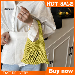 Túi đi biển KDC Rỗng Túi xách dây cotton chất lượng cao Túi xách dây cotton dệt tay bện dây đeo cổ tay Túi Tote – Túi xách rỗng nhẹ dành cho nữ Hoàn hảo cho du lịch