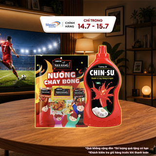 Combo xốt CHIN-SU nướng cháy bỏng (1 Thịt nướng 80g + 1 nướng muối ớt 80g + 1 nướng phô mai 80g) + Tương ớt Chin-su 1kg