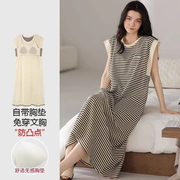 [Hàng có sẵn] Bộ đồ ngủ Bộ đồ ngủ nữ Bộ đồ nữ Bộ đồ cỡ lớn Bộ đồ nữ Bộ đồ mùa hè có đệm ngực Váy ngủ nữ