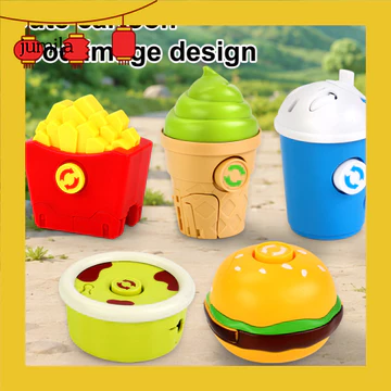 [JU] Đồ chơi khủng long biến hình thực phẩm Tiện ích giảm căng thẳng Đồ chơi quay khủng long Fidget – Đồ chơi giải nén khủng long hình thức ăn nhanh giảm căng thẳng cho trẻ em