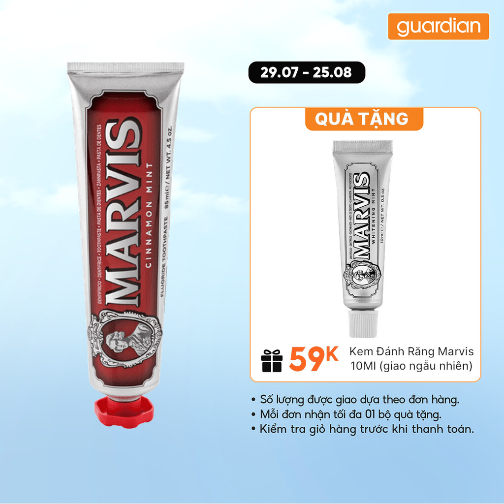 Kem Đánh Răng Cải Thiện Mùi Hương Khoang Miệng Với Chiết Xuất Quế Marvis Cinnamon Mint 85ml | Guardian Việt Nam