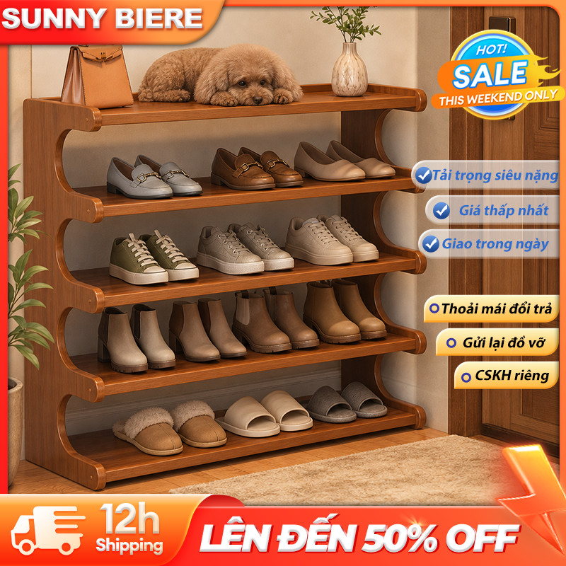 Kệ Để Giày Giá Tốt Kệ Giày Không Góc Cạnh Nhiều Tầng Tre Tiết Kiệm Diện Tích Chung Cư Nhỏ Hành Lang