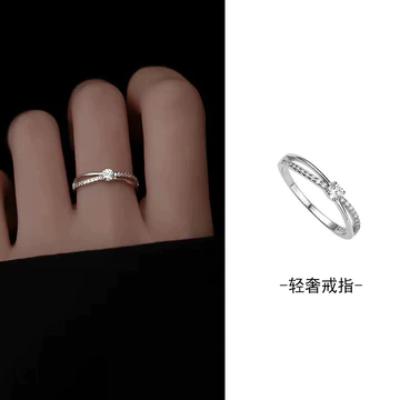 nhẫn bạc nhẫn bạc nữ Bạc 925 Chữ Thập Zircon Nhẫn Nữ Niche Ánh Sáng Sang Trọng Cảm Giác Tính Khí ins Phong Cách Thời Trang Độc Đáo Nhẫn Nữ Hợp Thời Trang