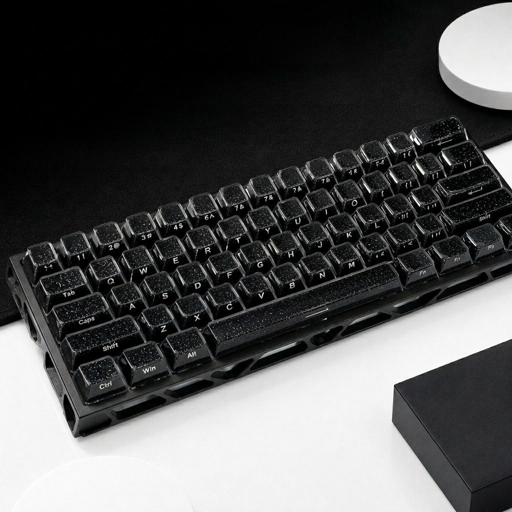 120 Phím Đầy Sao Pha Lê Đen Jelly PBT Keycap Double Shot PC Keycaps Cho Bàn Phím Cơ | BigBuy360 - bigbuy360.vn