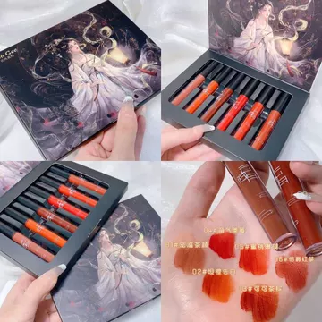 Son Bóng Sáu Mảnh Bộ Son Bóng Cổ Không Dễ Phai Mờ Matte Velvet Son Môi Trơn Trắng Môi Bùn