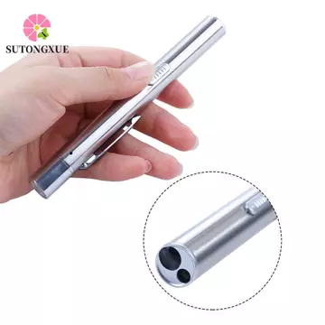 SUTONGXUE Đèn Pin Penlight Với Đèn Kép Đèn Cắm Trại Đèn Pin Đèn Pin Led Đèn Pin Mini Bút LED Điều Dưỡng Bằng Thép Không Gỉ Bút Tiện Dụng